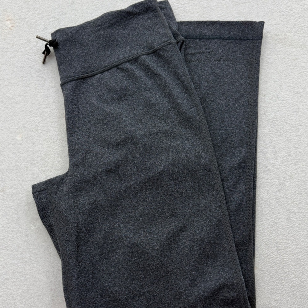 Lululemon Wide Leg Yoga Pants Womens 8 Grey Heathered Drawstring Back Pocket